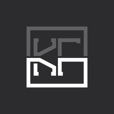 Yaratıcı Modern Minimalist KF Mektup Logosu Tasarımı. Herhangi bir İş İçin KF Logo Monogramı