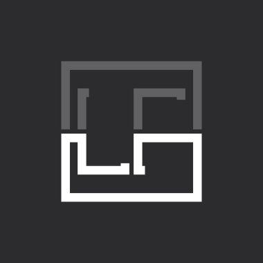 Yaratıcı Modern Minimalist LF Logo Tasarımı. Herhangi bir iş için LF Logo Monogramı