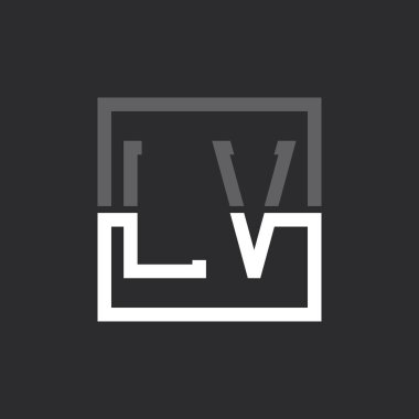 Yaratıcı Modern Minimalist LV Logo Tasarımı. Herhangi bir iş için LV Logo Monogramı