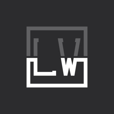 Yaratıcı Modern Minimalist LW Harf Logosu Tasarımı. Herhangi bir İş İçin LW Logo Monogramı