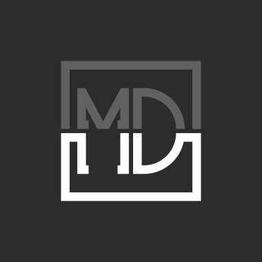 Yaratıcı Modern Minimalist MD Harf Logosu Tasarımı. Herhangi bir işletme için MD Harfi Logo Monogramı