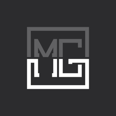 Yaratıcı Modern Minimalist MG Harf Logosu Tasarımı. Herhangi bir iş için MG Logo Monogramı