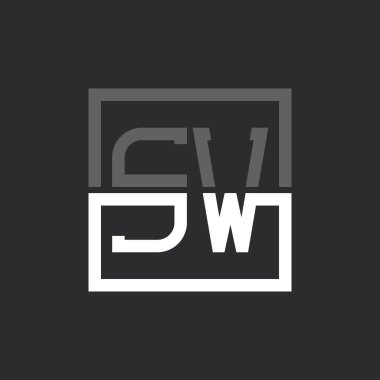 Yaratıcı Modern Minimalist SW Harf Logosu Tasarımı. Herhangi bir iş için SW Logo Monogramı
