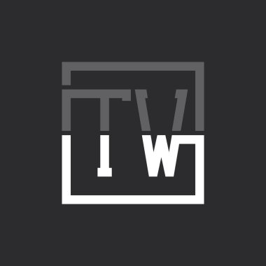 Yaratıcı Modern Minimalist TW Harf Logosu Tasarımı. Herhangi bir iş için TW Harfi Logo Monogramı
