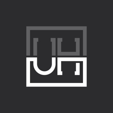Yaratıcı Modern Minimalist UH Letter Logo Tasarımı. Harf UH Herhangi bir İş İçin Logo Monogramı