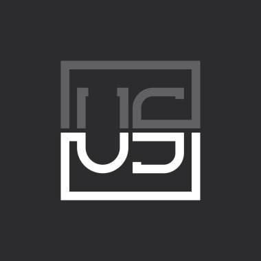 Yaratıcı Modern Minimalist Amerikan Harf Logosu Tasarımı. Herhangi bir İş İçin ABD Logosu Monogramı