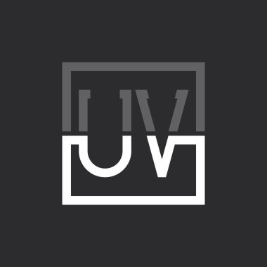 Yaratıcı Modern Minimalist UV Logo Tasarımı. Herhangi bir iş için UV Logo Monogramı