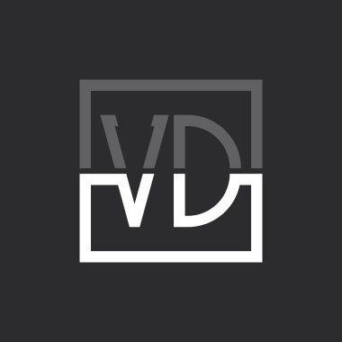 Yaratıcı Modern Minimalist VD Mektup Logosu Tasarımı. Herhangi bir iş için VD Logo Monogramı