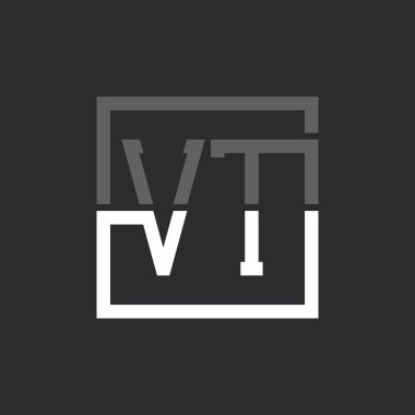 Yaratıcı Modern Minimalist VT Mektup Logosu Tasarımı. Herhangi bir iş için VT Logo Monogramı