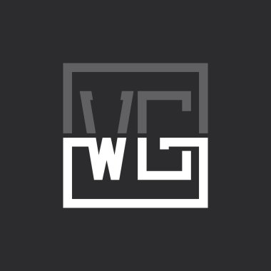 Yaratıcı Modern Minimalist WG Mektup Logosu Tasarımı. Herhangi bir iş için WG Logo Monogramı