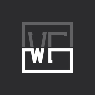 Yaratıcı Modern Minimalist WF Mektup Logosu Tasarımı. Herhangi bir iş için WF Logo Monogramı
