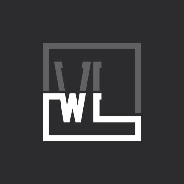 Yaratıcı Modern Minimalist WL Harf Logosu Tasarımı. Herhangi bir iş için WL Logo Monogramı