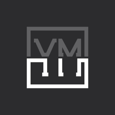 Yaratıcı Modern Minimalist YM Harf Logosu Tasarımı. Herhangi bir iş için YM Logo Monogramı