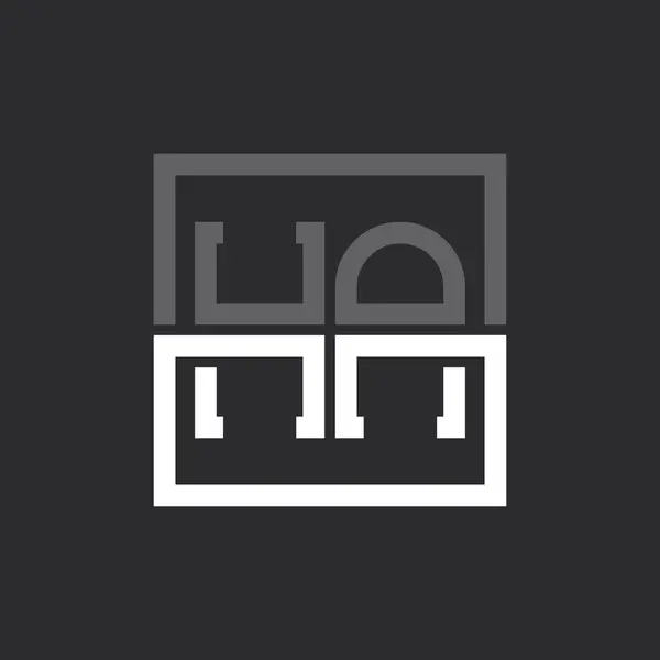 Yaratıcı Modern Minimalist HA Mektup Logosu Tasarımı. Herhangi bir iş için Harf HA Logo Monogramı