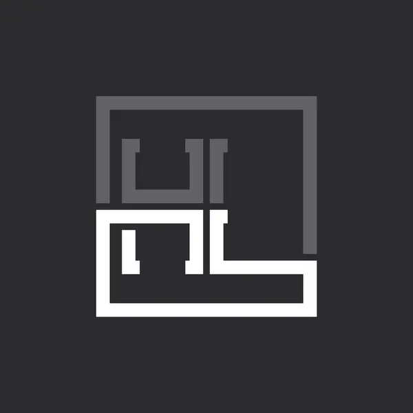 Yaratıcı Modern Minimalist HL Harf Logosu Tasarımı. Herhangi bir iş için HL Harfi Logo Monogramı