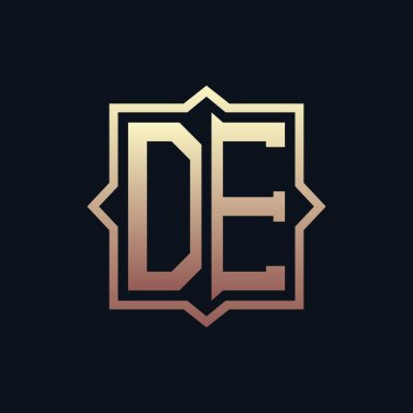 Lüks İlk DE Monogram Logo Tasarımı. Zarif Amblem Mektup DE Logo İş ve Şirket Kimliği Tasarımı