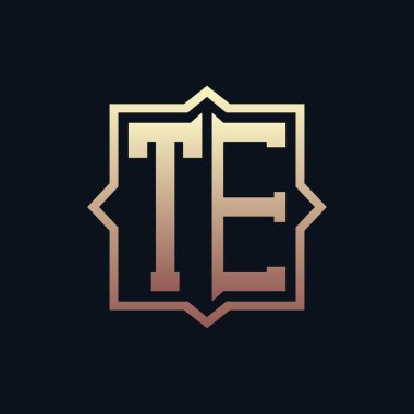 Lüks Başlangıç TE Monogram Logo Tasarımı. Zarif Amblem Mektup TE İş ve Şirket Kimliği Logosu Tasarımı