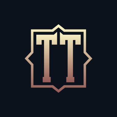 Lüks Baş TT Monogram Logo Tasarımı. Zarif Amblem Mektup TT İş ve Şirket Kimliği Logosu Tasarımı