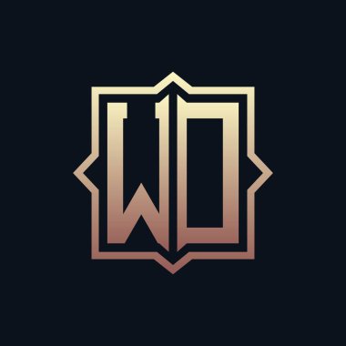 Lüks İlk WO Monogram Logo Tasarımı. Zarif Amblem Harfi WO İş ve Şirket Kimliği Logosu Tasarımı