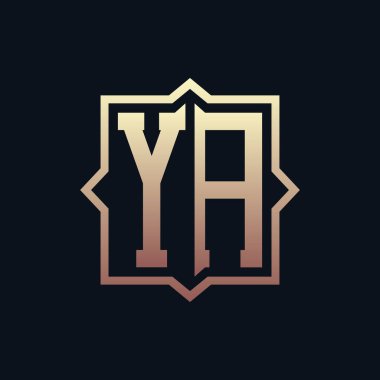 Lüks Baş YA Monogram Logo Tasarımı. Zarif Amblem Mektup YA İş ve Şirket Kimliği Logosu Tasarımı
