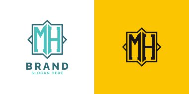 Modern MH Monogram Logo Tasarımı. İlk Harf MH Logosu, Her Markaya Uygun Çok Yönlü Markalaşma