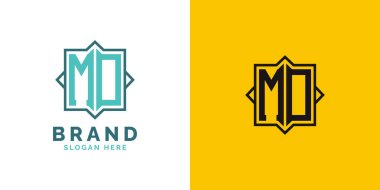 Modern MO Monogram Logo Tasarımı. İlk Mektup MO Logosu, Her Markaya Uygun Çok Yönlü Damgalama