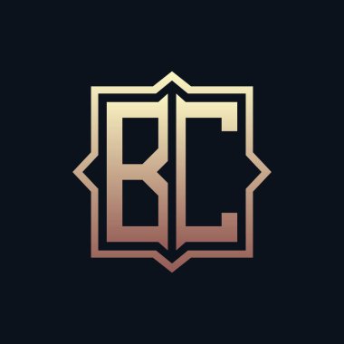 Lüks İlk BC Monogram Logosu Tasarımı. Zarif Amblem Mektup BC İş ve Şirket Kimliği Logosu Tasarımı