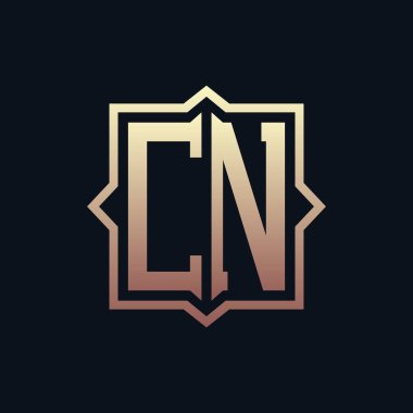 Lüks İlk CN Monogram Logo Tasarımı. Zarif Amblem Harfi İş ve Şirket Kimliği için CN Logo Tasarımı