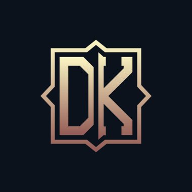 Lüks İlk DK Monogram Logo Tasarımı. Zarif Amblem İş ve Şirket Kimliği için DK Logo Tasarımı