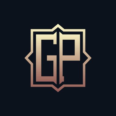 Luxury Initial GP Monogram Logo Design . Elegant Emblem Letter GP Logo Design for Business and Corporate Identity clipart