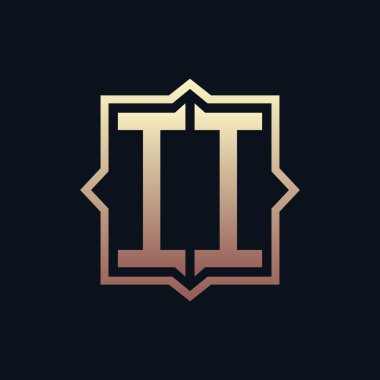 Lüks İlk II Monogram Logo Tasarımı. Zarif Amblem Mektup II İş ve Şirket Kimliği Logosu Tasarımı