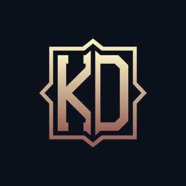 Luxury Initial KD Monogram Logo Design . Elegant Emblem Letter KD Logo Design for Business and Corporate Identity clipart