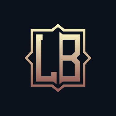 Lüks Baş LB Monogram Logo Tasarımı. Zarif Amblem Mektup LB İş ve Şirket Kimliği Logosu Tasarımı