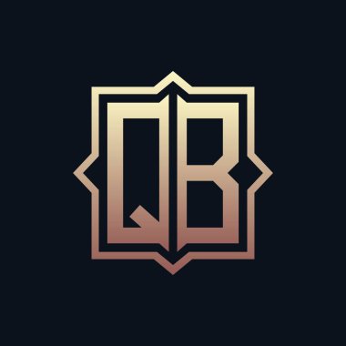 Lüks Baş QB Monogram Logo Tasarımı. Zarif Amblem Mektup QB İş ve Şirket Kimliği Logosu Tasarımı
