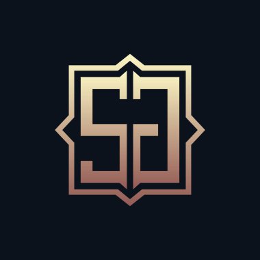 Lüks Baş harfleri SJ Monogram Logo Tasarımı. Zarif Amblem Harfi SJ İş ve Şirket Kimliği Logosu Tasarımı
