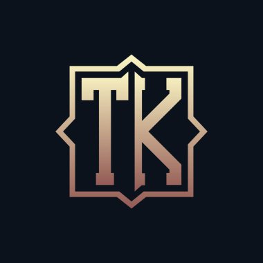 Lüks Te.T.K. Monogram Logo Tasarımı. Zarif Amblem Mektup TK İş ve Şirket Kimliği Logosu Tasarımı