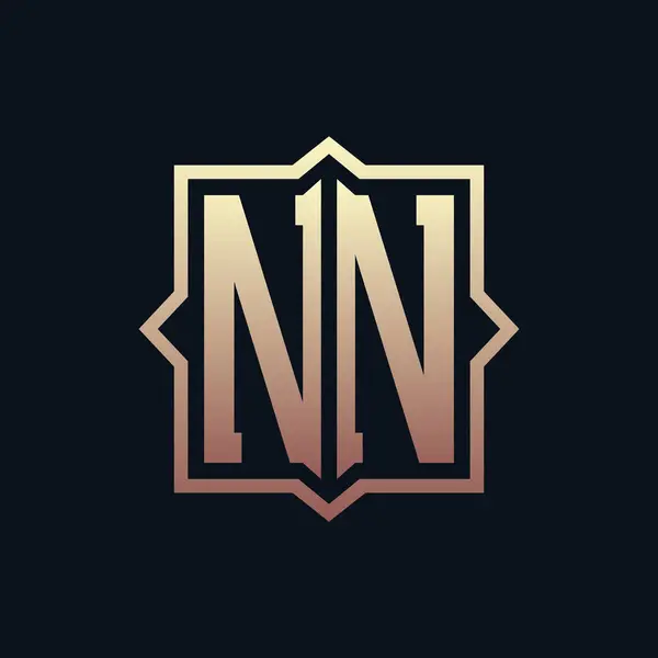 Lüks Baş NN Monogram Logo Tasarımı. Zarif Amblem Harfi NN İş ve Şirket Kimliği Logosu Tasarımı