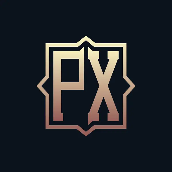Lüks Baş PX Monogram Logo Tasarımı. Zarif Amblem Harfi PX İş ve Şirket Kimliği Logosu Tasarımı