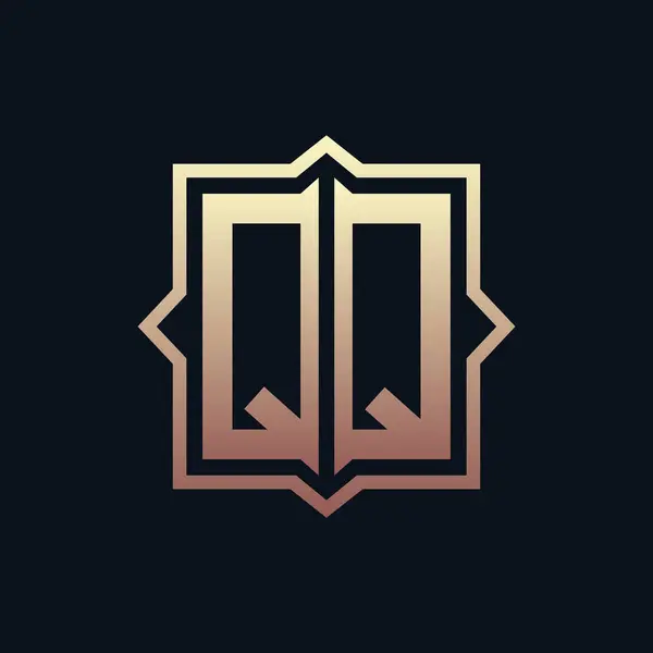 Lüks Baş QQ Monogram Logo Tasarımı. Zarif Amblem Harfi QQ İş ve Şirket Kimliği Logosu Tasarımı
