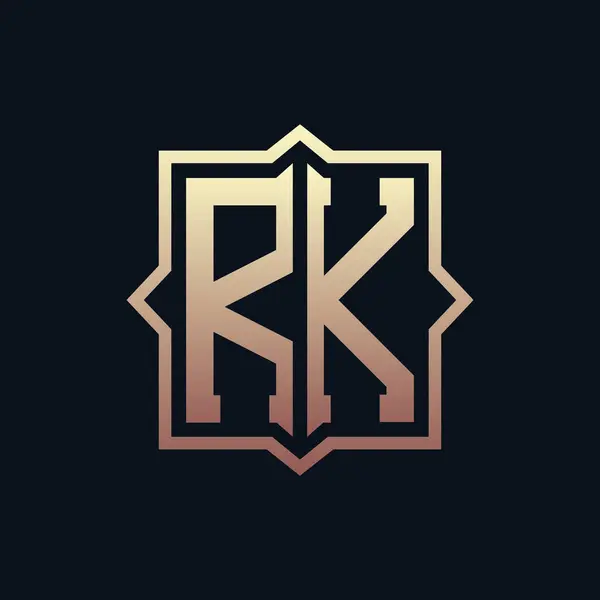 Lüks İlk RK Monogram Logo Tasarımı. Zarif Amblem Harfi RK İş ve Şirket Kimliği Logosu Tasarımı