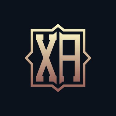 Lüks Baş XA Monogram Logo Tasarımı. Zarif Amblem Harfi XA İş ve Şirket Kimliği Logosu Tasarımı