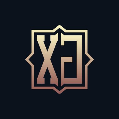 Lüks Baş harfleri XJ Monogram Logo Tasarımı. Zarif Amblem Harfi XJ İş ve Şirket Kimliği Logosu Tasarımı