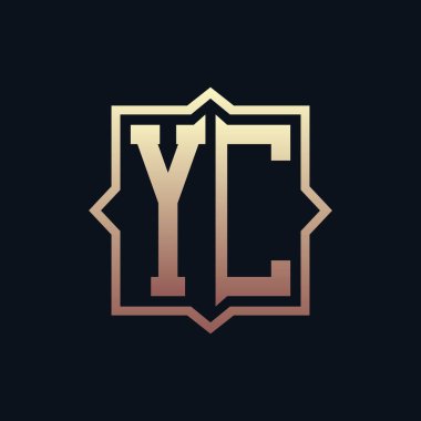 Lüks Baş YC Monogram Logo Tasarımı. Zarif Amblem Mektup YC İş ve Şirket Kimliği Logosu Tasarımı
