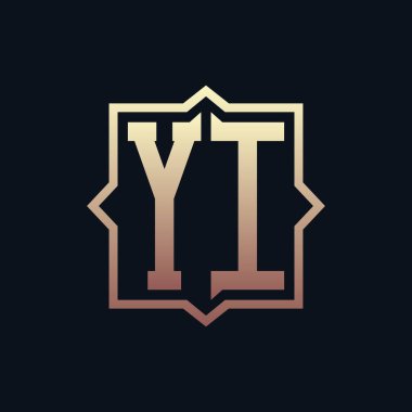 Lüks Baş YI Monogram Logo Tasarımı. Zarif Amblem Mektup YI İş ve Kurumsal Kimlik Tasarımı