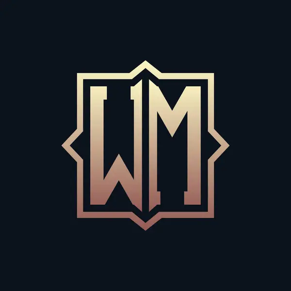 Lüks Başlıklı WM Monogram Logo Tasarımı. Zarif Amblem Harfi WM İş ve Şirket Kimliği Logosu Tasarımı
