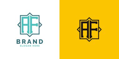 Modern AF Monogram Logo Tasarımı. İlk harf AF logosu, her marka için çok yönlü markalaşma