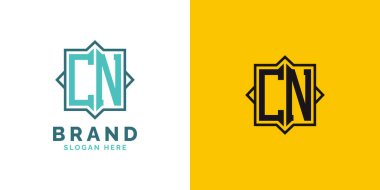 Modern CN Monogram Logo Tasarımı. İlk harf CN logosu, her marka için uygun çok yönlü markalaşma