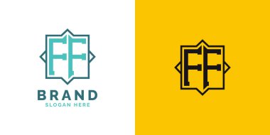 Modern FF Monogram Logo Tasarımı. İlk Harf FF Logosu, Her Markaya Uygun Çok Yönlü Markalaşma