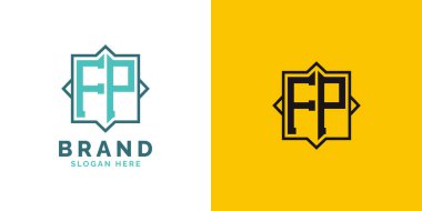 Modern FP Monogram Logo Tasarımı. İlk Harf FP Logosu, Her Markaya Uygun Çok Yönlü Markalaşma