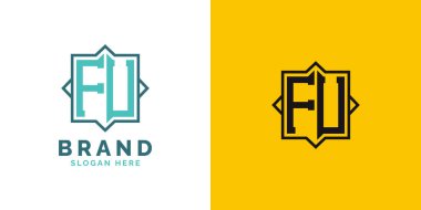 Modern FU Monogram Logo Tasarımı. İlk Harf FU Logosu, Her Markaya Uygun Değişken Markalaşma